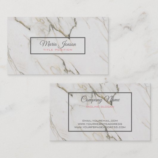 Beige Marble Stone Visitekaartje (Voorkant / Achterkant)