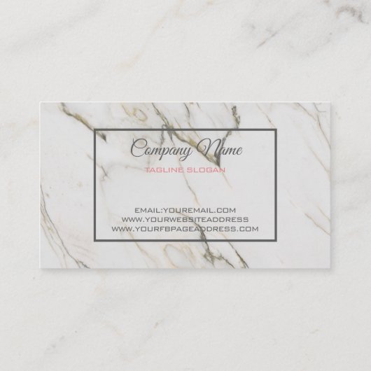Beige Marble Stone Visitekaartje (Achterkant)