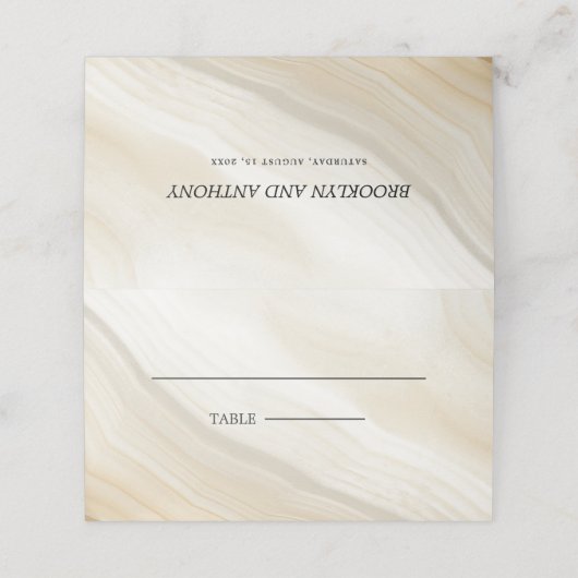 Beige Marble Texture Plaatskaartje (Buitenkant ongevouwen)