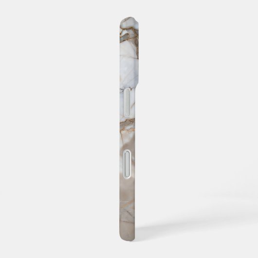 Beige Marble with Gold Veins – Elegant Design iPhone 16 Hoesje (Rechterkant)