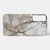Beige Marble with Gold Veins – Elegant Design Samsung Galaxy Hoesje (Achterkant horizontaal)