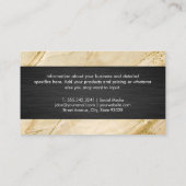 Beige Marble | Zwarte textuur Visitekaartje (Achterkant)