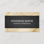 Beige Marble | Zwarte textuur Visitekaartje (Voorkant)