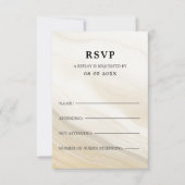 Beige Marbling RSVP Kaartje (Voorkant)