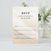 Beige Marbling RSVP Kaartje (Staand voorkant)