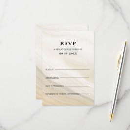 Beige Marbling RSVP Kaartje