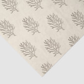 Beige Marine Life Corals Patroon Tissuepapier (Detail)
