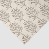 Beige Marine Life Corals Patroon Tissuepapier (Detail)
