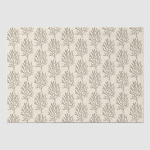 Beige Marine Life Corals Patroon Tissuepapier