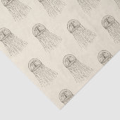 Beige Marine Life kwallenpatroon Tissuepapier (Detail)