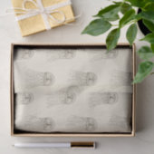 Beige Marine Life kwallenpatroon Tissuepapier (Geschenk)