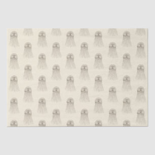 Beige Marine Life kwallenpatroon Tissuepapier