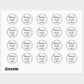 Beige marmer Dank je wel Ronde Sticker (Vel)