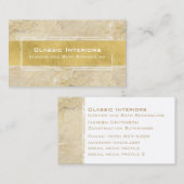 Beige marmer en Gold Modern stijlvol Visitekaartje (Voorkant / Achterkant)