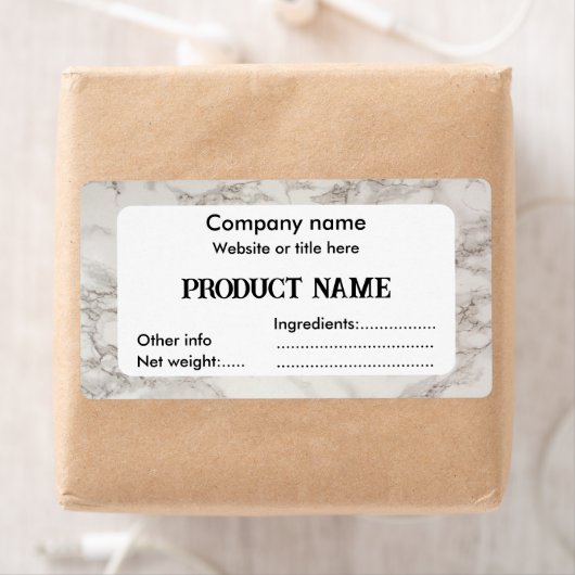 Beige marmer etiket (Insitu)