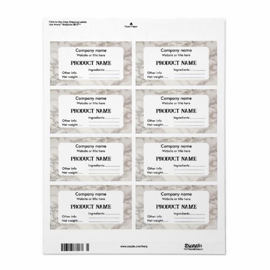 Beige marmer etiket (Full Sheet)