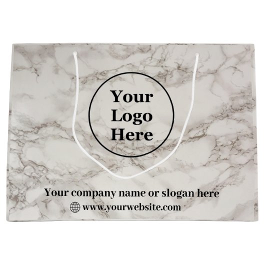 Beige marmer groot cadeauzakje (Voorkant)
