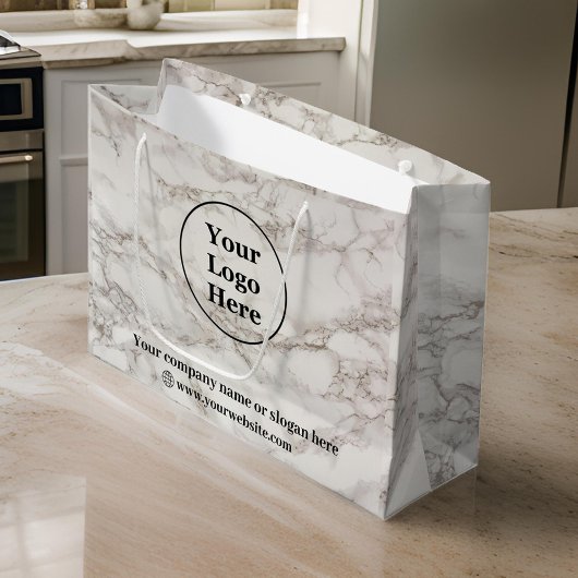 Beige marmer groot cadeauzakje