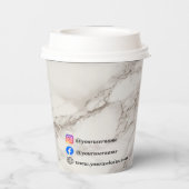 Beige marmer papieren bekers (Achterkant)