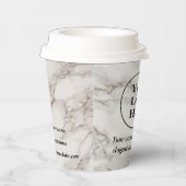Beige marmer papieren bekers (Rechts)