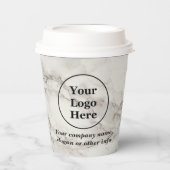 Beige marmer papieren bekers (Voorkant)