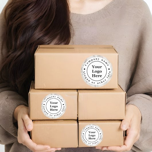 Beige marmer ronde sticker