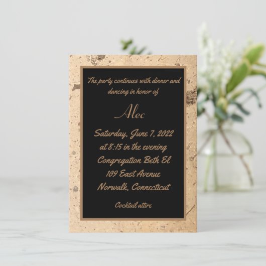 Beige marmeren behuizing Kaart (Staand voorkant)