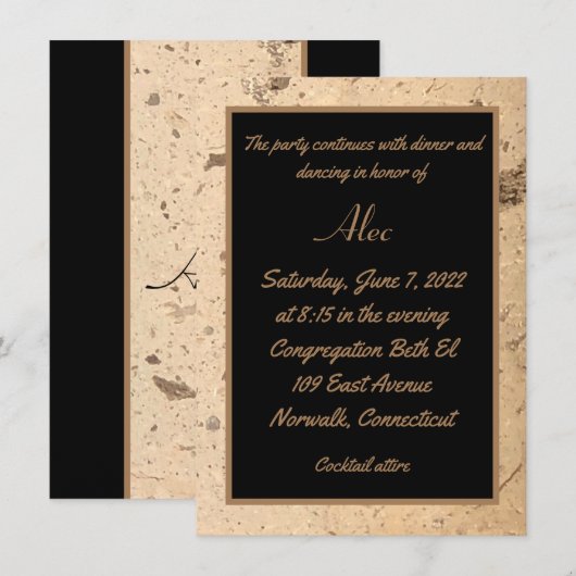 Beige marmeren behuizing Kaart (Voorkant / Achterkant)