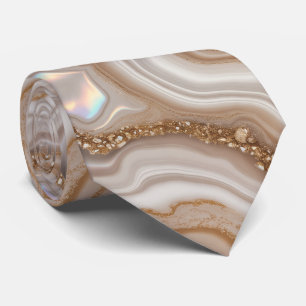Beige marmeren gouden edelsteen stropdas
