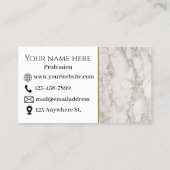 Beige marmeren Visitekaartje (Achterkant)