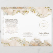 Beige marmerende ontwerpbrochure (Voorkant / Achterkant)