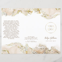 Beige marmerende ontwerpbrochure