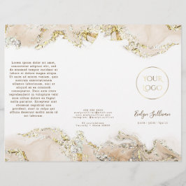 Beige marmerende ontwerpbrochure