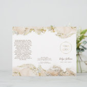 Beige marmerende ontwerpbrochure (Staand voorkant)