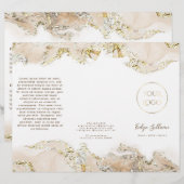 Beige marmerende ontwerpbrochure (Voorkant / Achterkant)