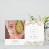 Beige marmering design bifold brochure (Staand voorkant)