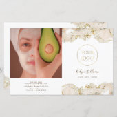 Beige marmering design bifold brochure (Voorkant / Achterkant)