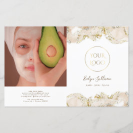 Beige marmering design bifold brochure
