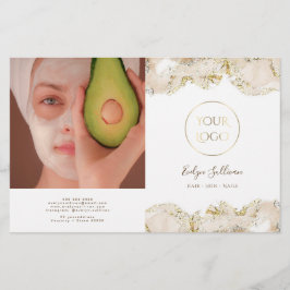 Beige marmering design bifold brochure