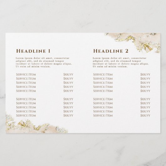 Beige marmering design bifold brochure (Achterkant)