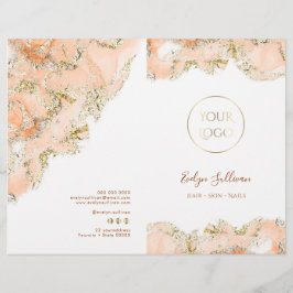Beige marmering design service menu brochure