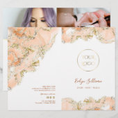 Beige marmering design service menu brochure (Voorkant / Achterkant)