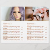 Beige marmering design service menu brochure (Achterkant)
