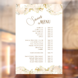Beige Marmering Design Services Menu Raamsticker