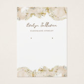Beige marmering design sieraden display kaart (Voorkant)