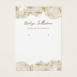 Beige marmering design sieraden display kaart
