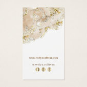 Beige marmering ontwerp bijsluiter visitekaartje (Achterkant)