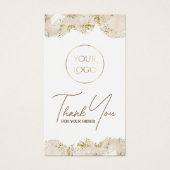 Beige marmering ontwerp bijsluiter visitekaartje (Voorkant)