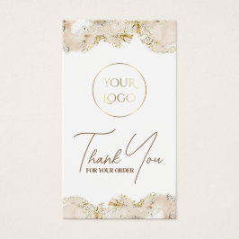 Beige marmering ontwerp bijsluiter visitekaartje