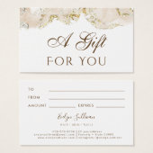 beige marmering ontwerp Gift Kaart (Voorkant /achterkant)